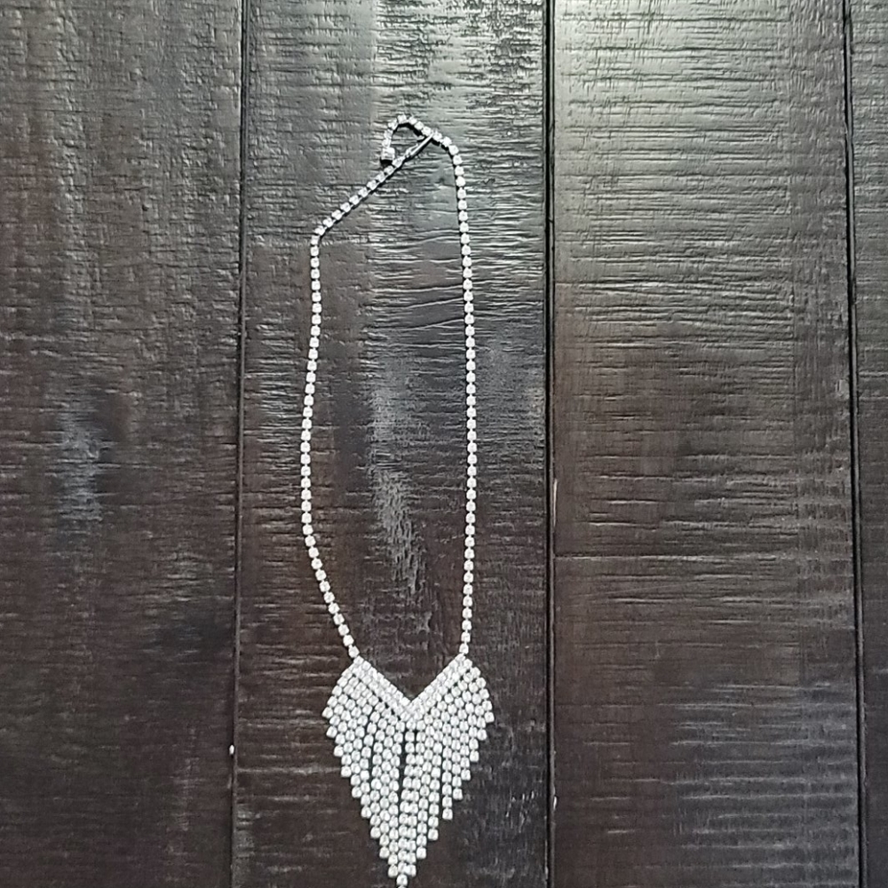Silver and Simulated Diamond Necklace
